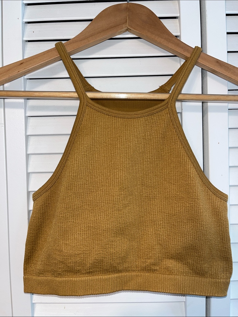 Aeropostale Mustard Ribbed Cropped Tank